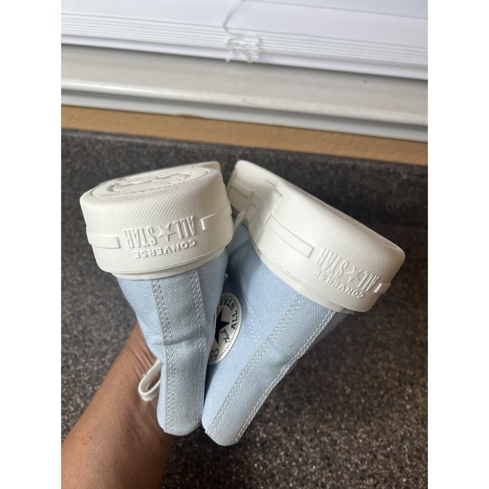 Converse All Star Platform Hi Top Womens Sz 6.5 Blue Canvas Sneaker Lace Up Shoe - Picture 8 of 11
